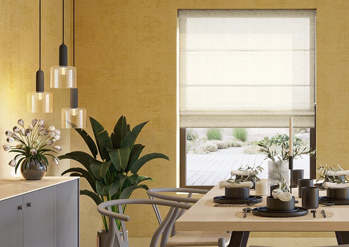 Padua Voile, Ivory - Motorised Roman Blind - Image 3